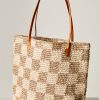 Accessories BEMBIEN | Bembien Francoise Raffia Tote In Cream Check