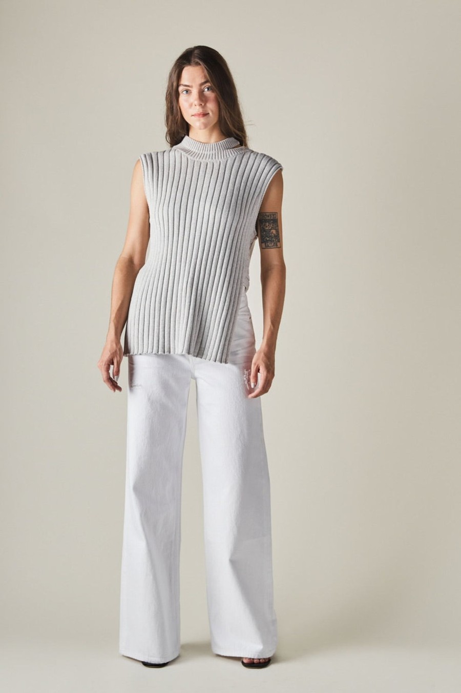 Clothing ST. AGNI | St. Agni Deconstructed Rib Knit Tunic