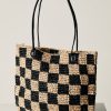 Accessories BEMBIEN | Bembien Francoise Raffia Tote In Black Check