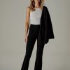 Clothing GREYVEN | Greyven Porterfield Crop Pintuck Flare Pants In Black