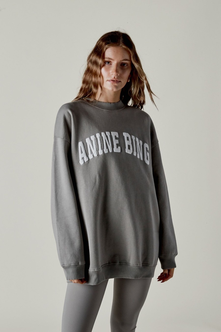 Clothing Anine Bing | Anine Bing Tyler Sweatshirt In Storm Grey