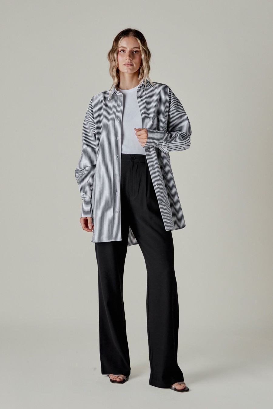 Clothing Anine Bing | Anine Bing Carrie Pant In Black Twill