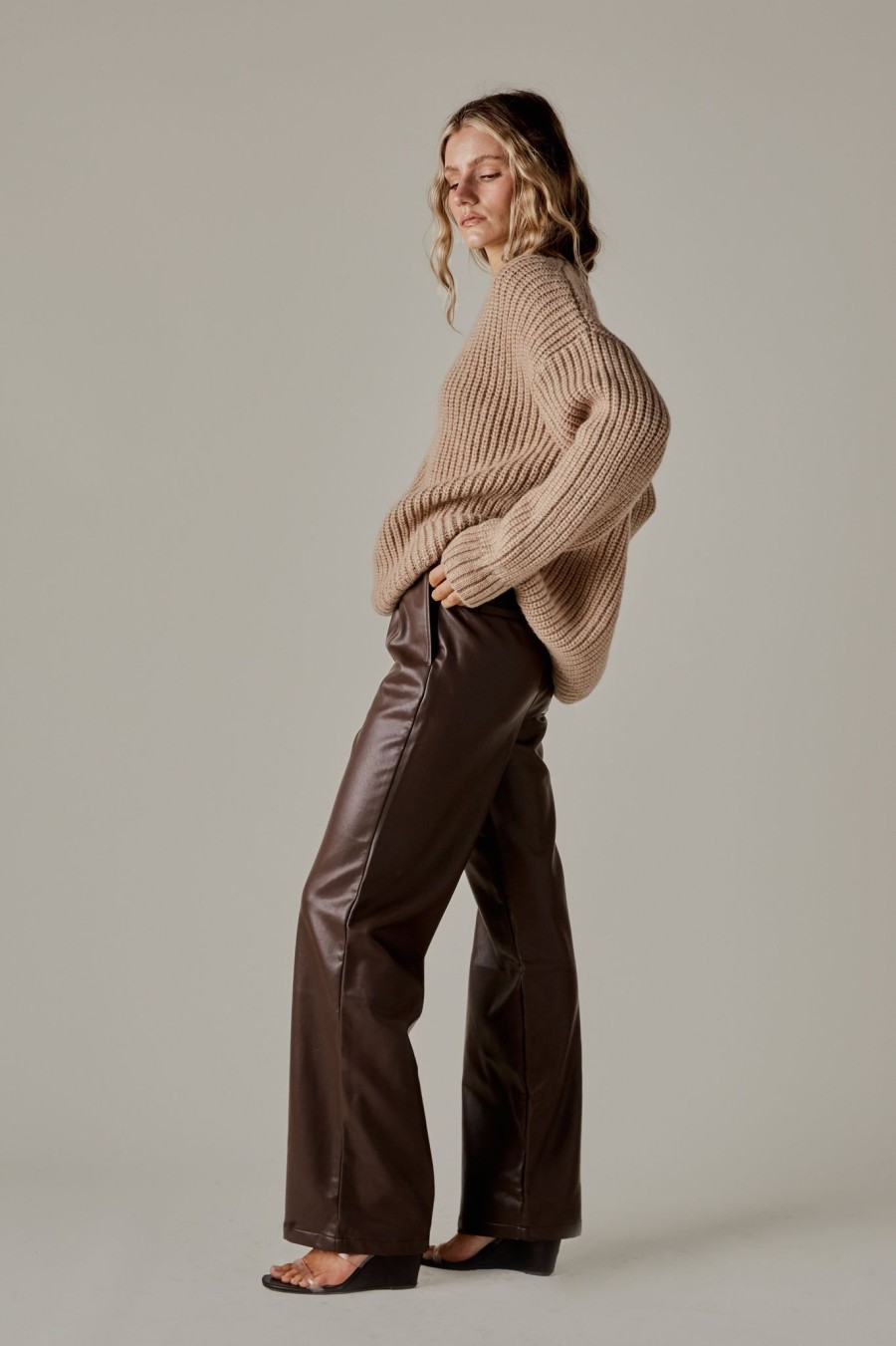 Clothing THE RANGE | The Range Faux Leather Wide Leg Pant