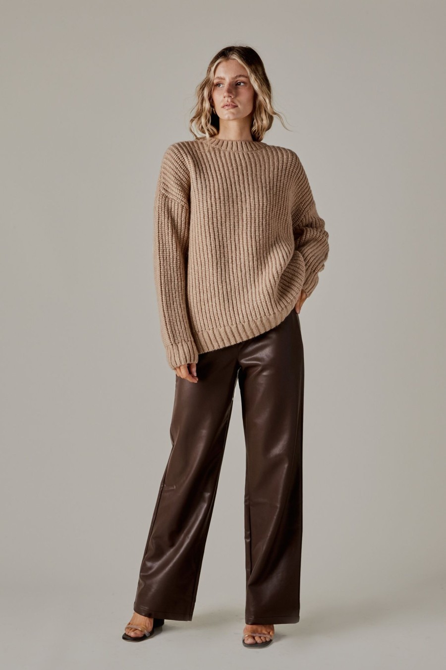 Clothing THE RANGE | The Range Faux Leather Wide Leg Pant